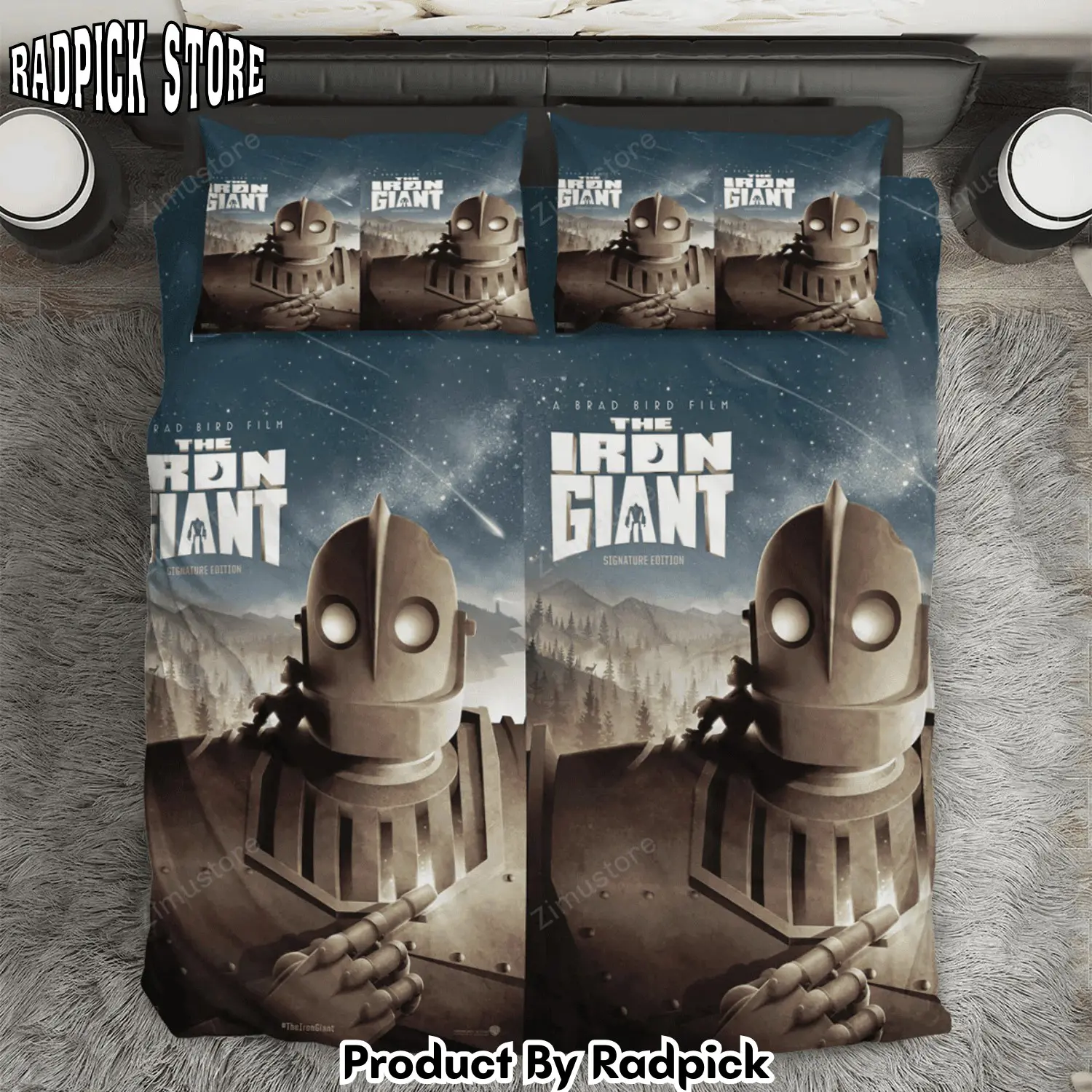 Radpick the iron giant poster 1 3pcs 3pcs bedding set duvet cover and pillow cases gift for fan rp3271191